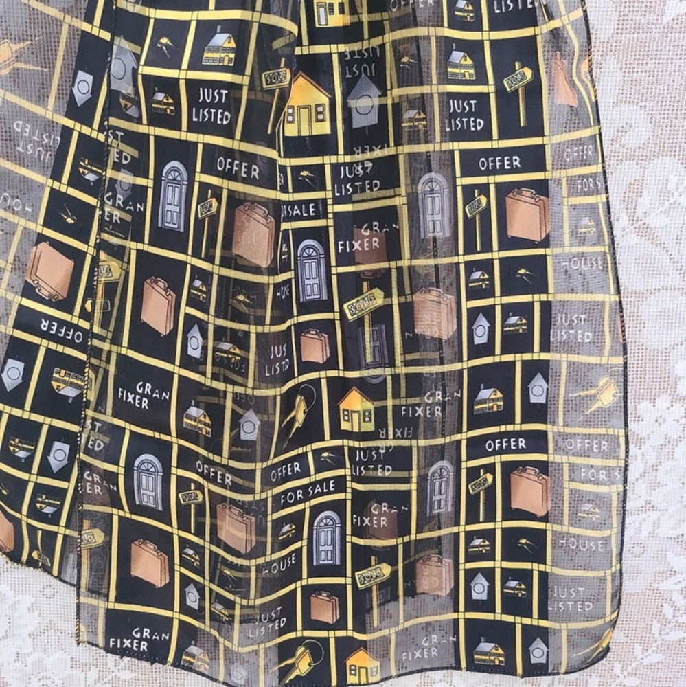 Real Estate Agent Realtor Home Lister Sheer Black Scarf House Christmas Gift